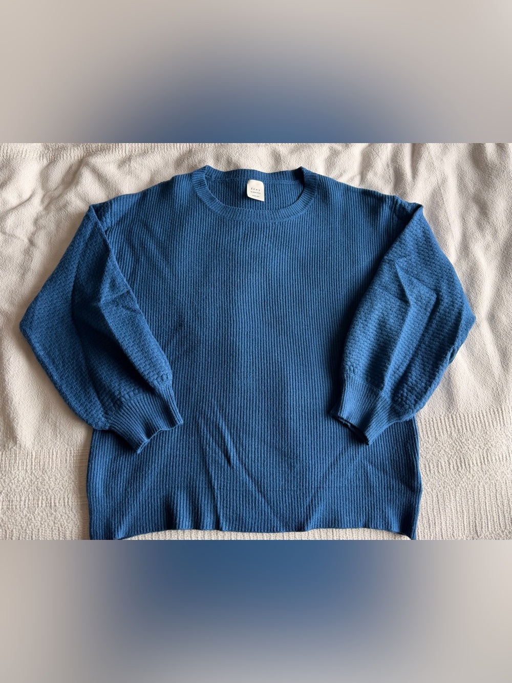 Frey by Short Story Blue Mixed Texture Knit Sweater XS / S Petite